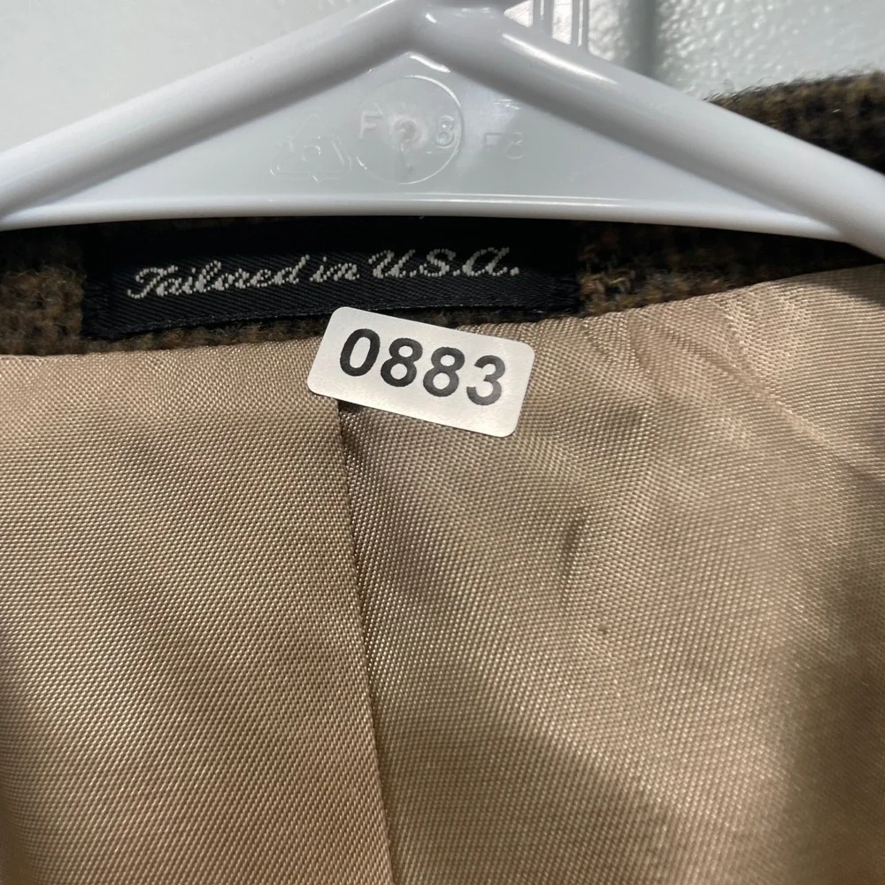 Amherst and Brock Today's Man Brown Tweed Sport Coat Blazer 46L Tailored in USA